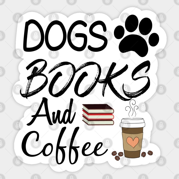 Dogs Books And Coffee Sticker by Abderrahmaneelh